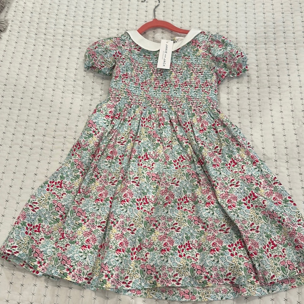 Janie and Jack Floral Charlotte Smocked Dress 5T